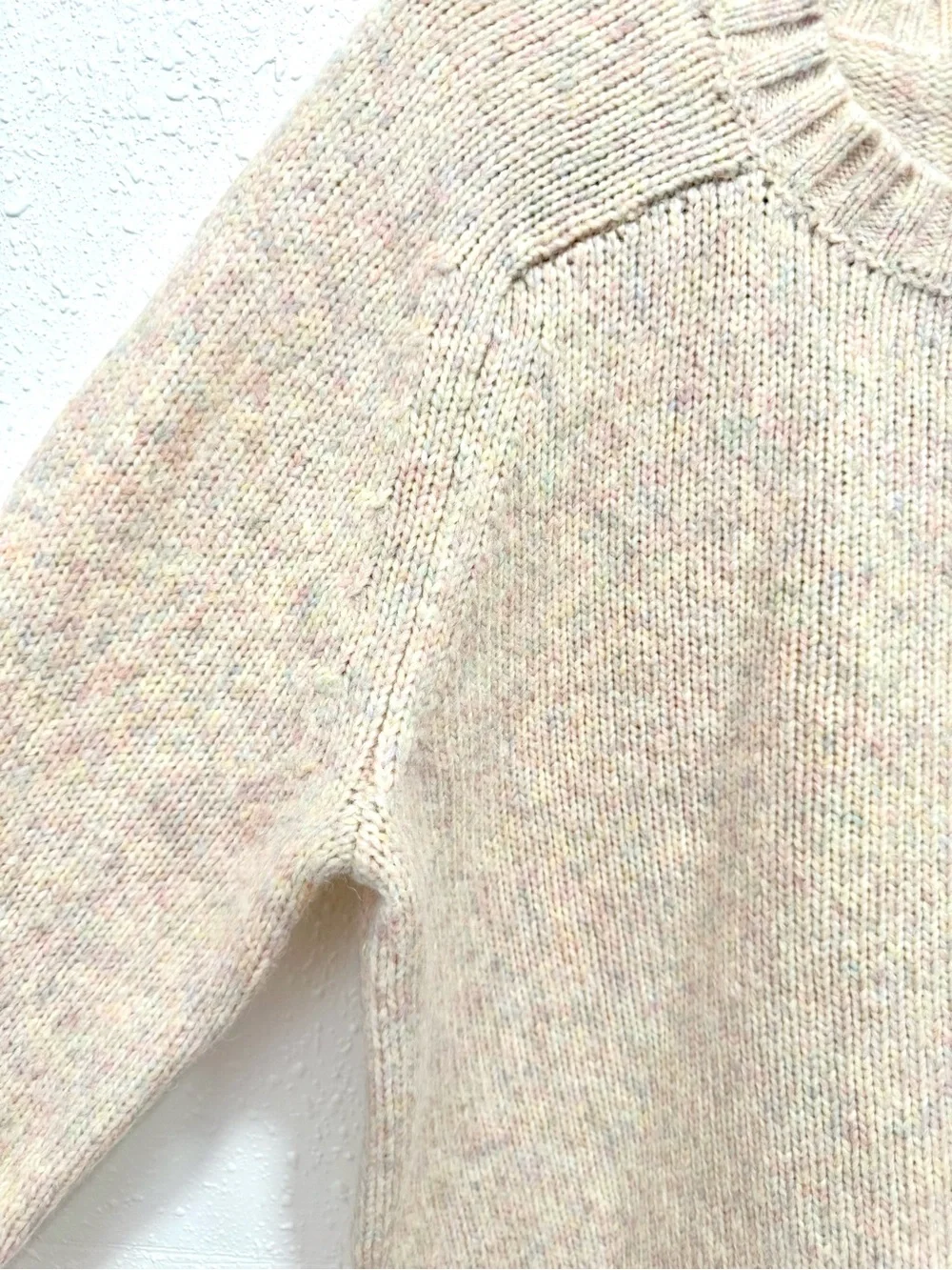 J. Crew Merino wool alpaca blend Speckled Beige Crewneck Sweater XL